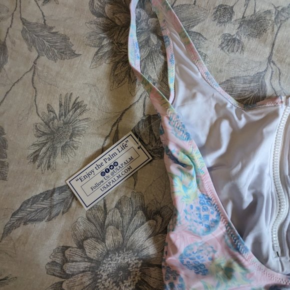 USA Palm One Piece Palm Life Swimsuit with Zipper - Picture 3 of 5